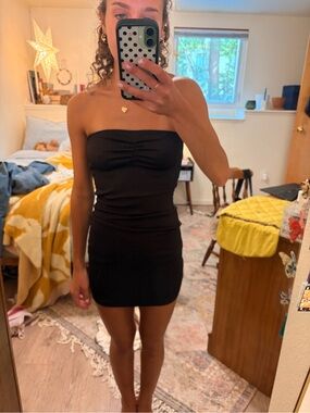 Frankie’s Bikinis Black Mini Dress
